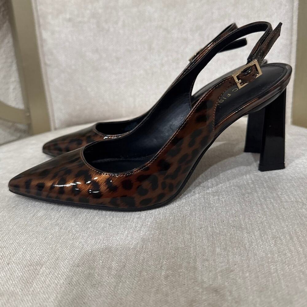 Marc Fisher Leopard Print Pointed Toe Slingback Heels Women's Size 6.5M